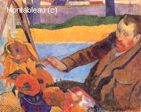 Portrait de Vincent Van Gogh Peignant Les Tournesols