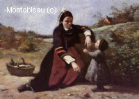 Breton Woman With Her Little Girl