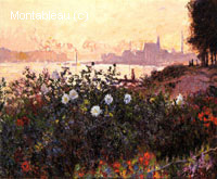 Argenteuil, fleurs près du rivage