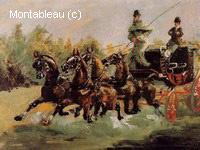 Alphonse de Toulouse-Lautrec Conduisant un Attelage à Quatre Cheveaux