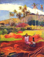 Tahitiennes sous les Palmiers