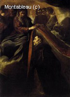 St Ildefonso recevant la chasuble de la vierge