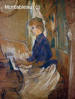 Au Piano, Madame Juliette Pascal dans le Salon du Chateau de Malrome