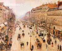 Le Boulevard Montmartre, Matin, Temps Brumeux