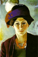 Portrait: femme de l'artiste au chapeau
