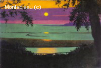 Coucher de soleil à Grâce, ciel orangé et violet