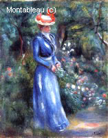 Woman in a Blue Dress, Standing in the Garden of Saint-Cloud