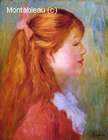 Young Girl with Long Hair in Profile