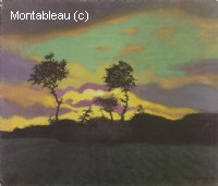 Paysage, soleil couchant
