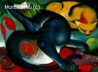 Two Cats, Blue and Yellow
