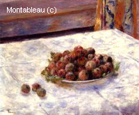 Still Life, a Plate of Plums