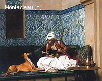 Arnaut Blowing Smoke at the Nose of his Dog