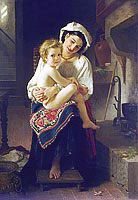 Young Mother Gazing at Her Child