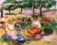 Three Young Girls Sitting in the Grass