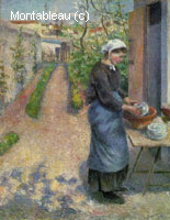 Jeune fille lavant les assiettes