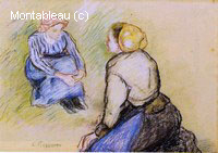 Paysanne Assise et Paysanne à Genoux (étude)