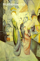 Bright Women in front of the Hat Shop