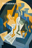 Still life with fruit and mandolin