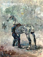 Artilleryman Sellant son Cheval