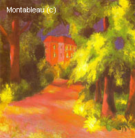 Red House in a Park