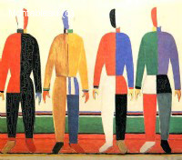 Suprematism. Contour of Sportsmen
