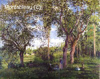 Paysage aux Promeneurs se Reposant sous les Arbres