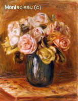 Roses in a Blue Vase