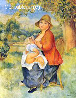 Motherhood (Woman Breast Feeding her Child)