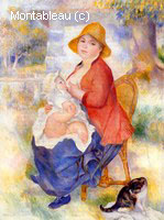 Motherhood (Woman Breast Feeding her Child)