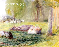 Fille aux Oies se Reposant