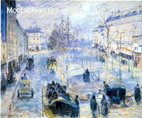 Le Boulevard de Clichy, Hiver, Effet de Lumière du Soleil