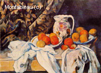Still Life with Curtain and Flowered Pitcher