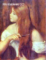 Young Girl Combing her Hair