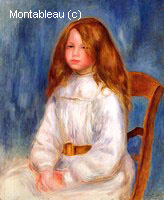 Seated Little Girl with a Blue Background (Julie Manet)