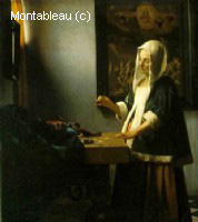 Woman Holding a Balance