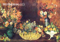 Vase, Basket of Flowers and Fruit