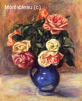 Roses in a Blue Vase