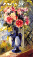 Bouquet of Roses in a Blue Vase