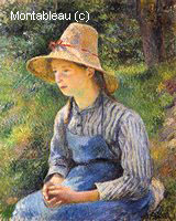 Jeune Fille Paysanne Portant un Chapeau