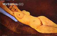 Reclining Nude with Blue Cushion