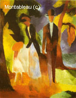 People by a Blue Lake