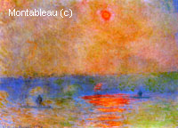 Pont de Waterloo, lumière du soleil dans le brouillard