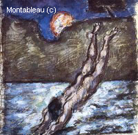 Woman Diving into Water