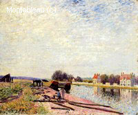 Barges on the Loing at Saint-Mammes