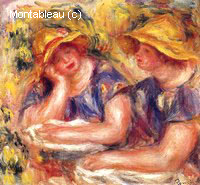 Two Women in Blue Blouses