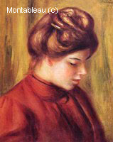 Profile of a Woman in a Red Blouse