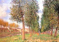 The Lane of Poplars at Moret, Cloudy Morning