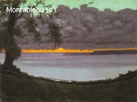 Coucher de soleil à Grâce, ciel orangé et vert
