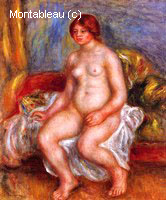 Nude Woman on Green Cushions