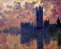 Chambres du Parlement, coucher du soleil (détail)